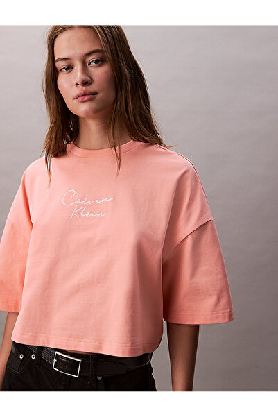 Calvin Klein Women's Crop Boxy Chain T-Shirt