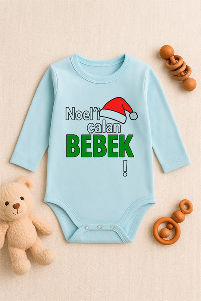 SVART WEAR بدلة أطفال قطنية مطبوعة بأكمام طويلة بتصميم عيد الميلاد من نويلي ت...