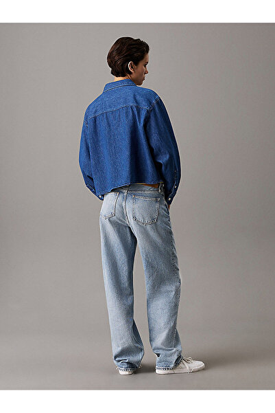 Calvin Klein Women's Cropped Dad Denim Shirt