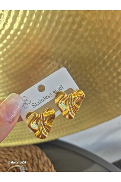 Pinkimaj Heart-Shaped Style Model Steel Earrings