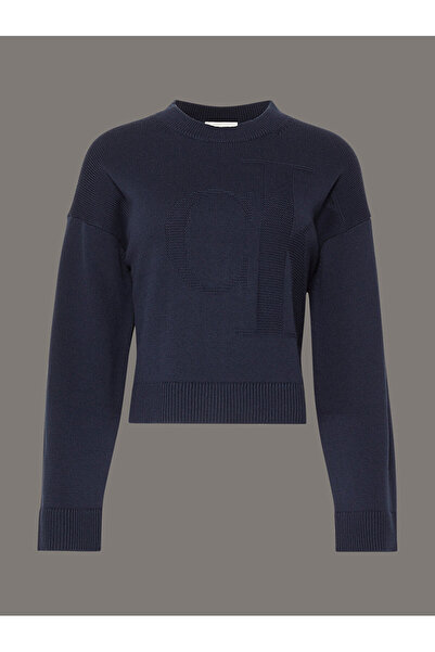 Calvin Klein Kadın Long Sleeve Smooth Kazak