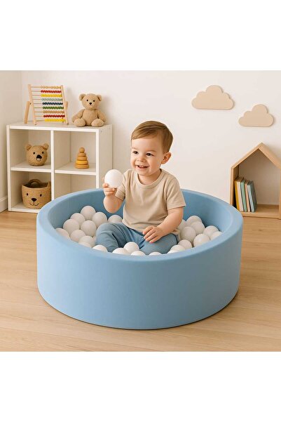 OEMN Piscina uscata albastru , New Baby, Cu 100 de bile (Alb), Din tesatura fina