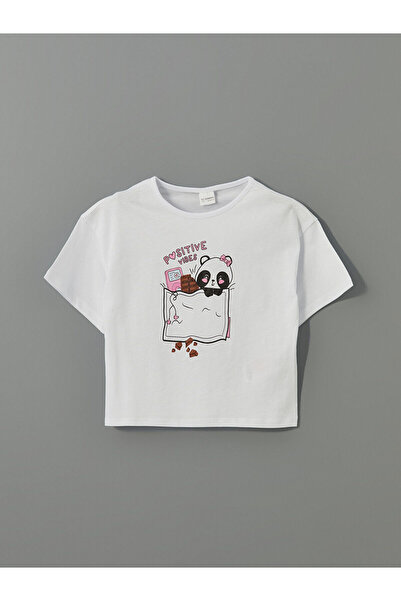 LC Waikiki Özmarka Noua colecție Top de pijama pentru fete, cu decolteu tip c...