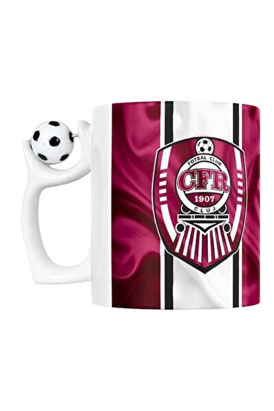 T&M Personalizare Cana cu minge fotbal - „Fotbal club CFR Cluj”, v4, sport, fotbal, suporter, alba, 330 ml