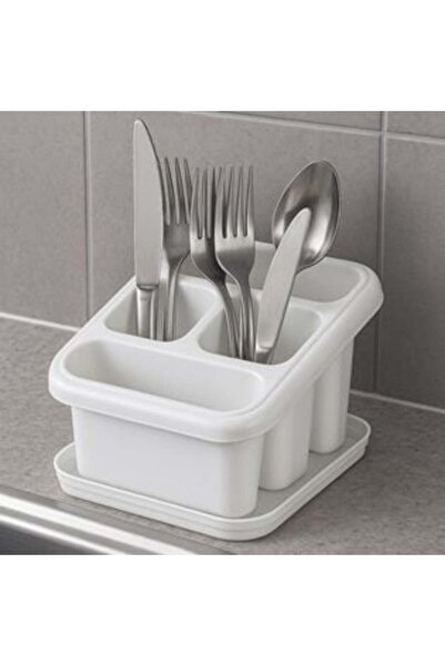 OEM Uscător de tacâmuri cu bază din plastic, alb 15 x 17 x 12,5 cm