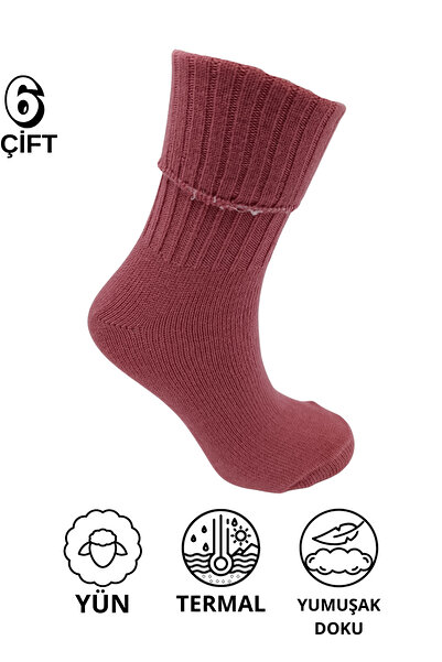 stellare 6 Pairs Women's Soft Textured Wool Winter Sleeping Socks