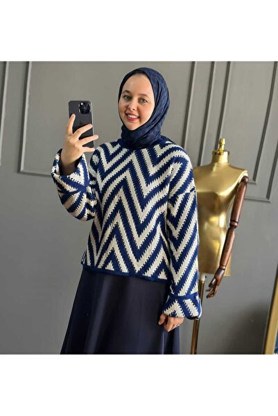 by nursel çiçek Top cu fustă cu model în zig-zag pentru femei Trend Trico