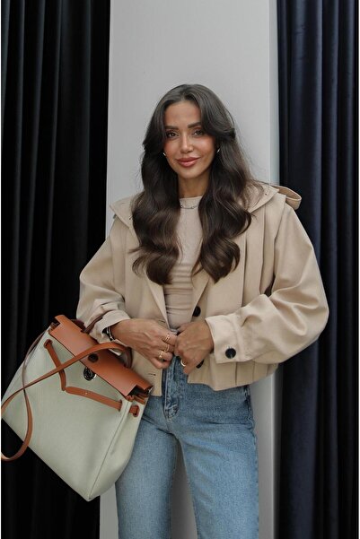 Havoş Béžová bunda Belushi s límcem a nárameníky