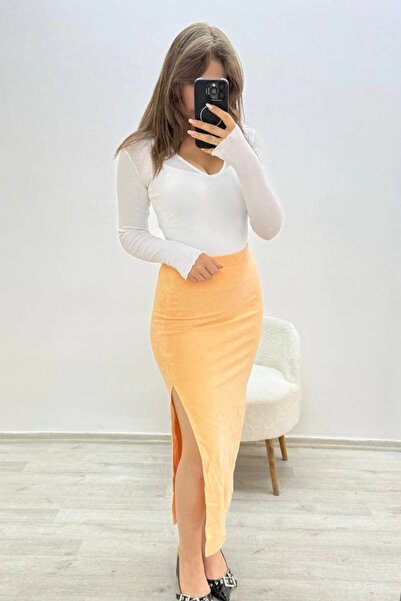 Mihrim Butik Towel Skirt with Side Slits and Elastic Waist