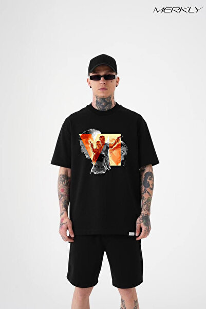 barsdepo Tricou Gta 6 Premium cu imprimeu , supradimensionat Tricou negru uni...