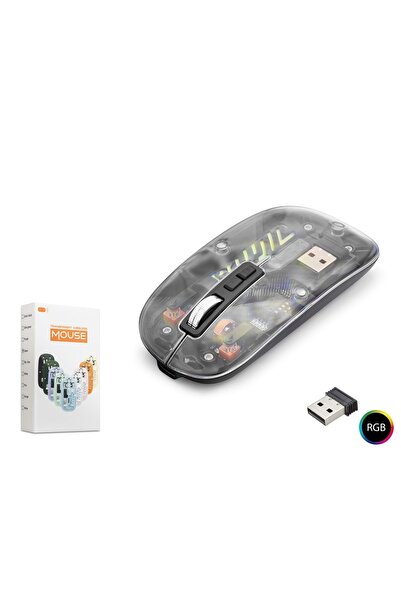 NODAR Nd1201b Wireless Şeffaf Mouse Siyah