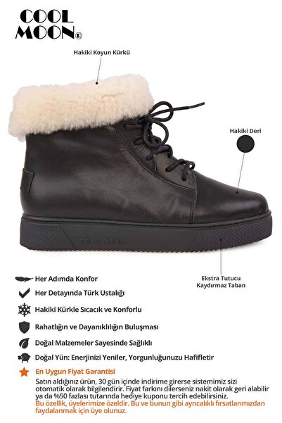 Cool Moon Fermuarlı Deri Kadın Bot 191363