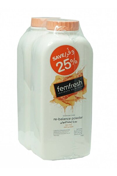 Femfresh بودرة العناية اليومية لإعادة التوازن، قطعتين، 200 جرام