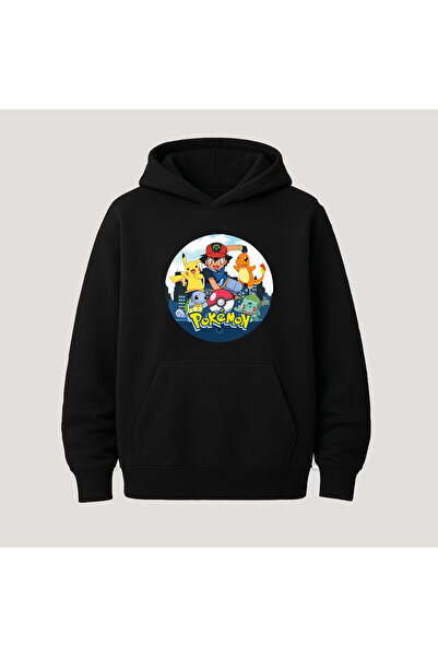 SVART WEAR Hanorac cu glugă din bumbac cu imprimeu Pokemon, cu buzunar cangur...