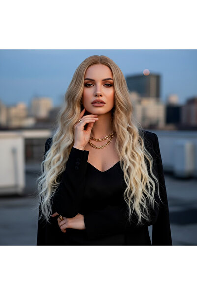 BilfolD شعر مستعار طويل من الألياف الصناعية / شعر مستعار بلون بني فاتح / شعر ...