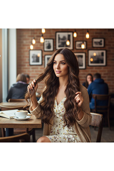 ALVERA COLLECTION Long Water Daası Fiber Sen Wig / Coffee Caramel