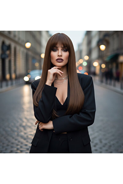 Bucuks Straight Perched Long Fiber Sen Wig / Auburn