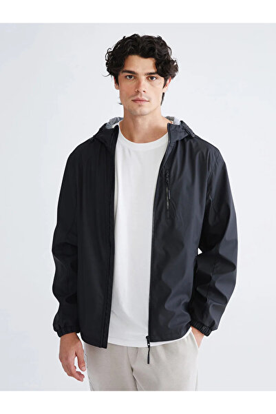 LC Waikiki Xside Black Standard Fit Hooded Men's Slim Coat