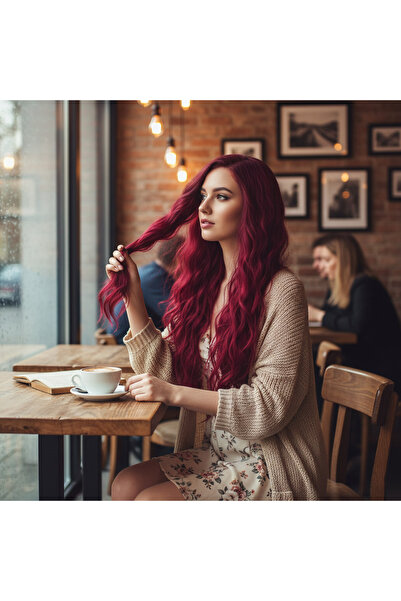 Bucuks Long Water Daası Fiber Sen Wig / Red