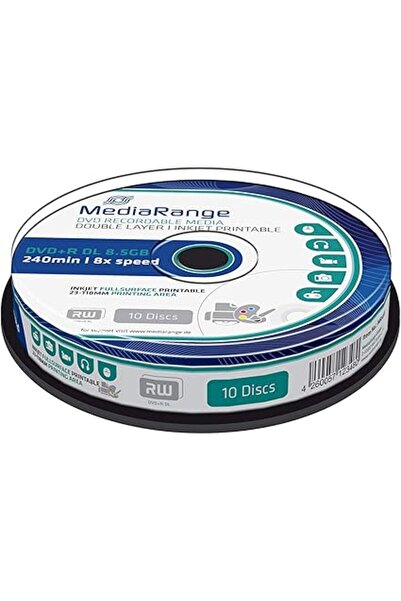 Generic DVD+R DL 8.5GB 8x – 10-pack cakebox, white inkjet printable