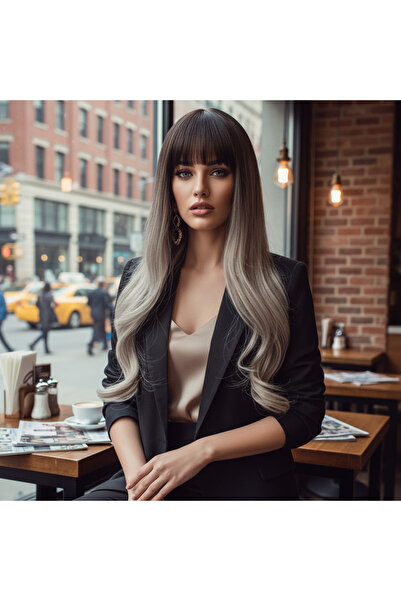 BilfolD شعر مستعار طويل مموج طبيعي من الألياف / لون أوبيرلي غامق / لون أوبيرل...