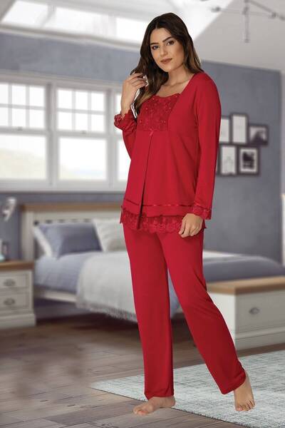 by İGP Maternity Long Sleeve Lace Pajamas Set