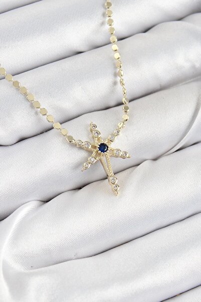 Inure Jewelry قلادة نسائية من النحاس الأصفر مرصعة بحجر الزركون على شكل نجمة ا...