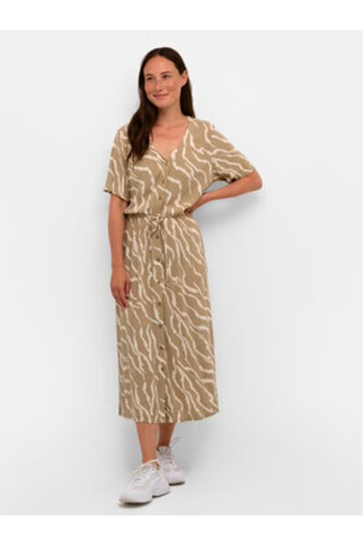 Kaffe Γυναικείο Φόρεμα-Πουκάμισο 10507379 Μπεζ