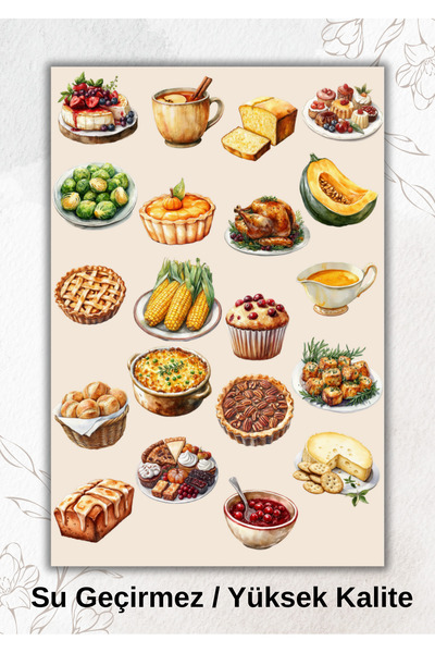 VORACRAFT Sonbahar Tatlısı, Meyve Sebze Temalı Sticker Ajanda Bullet Journal ...