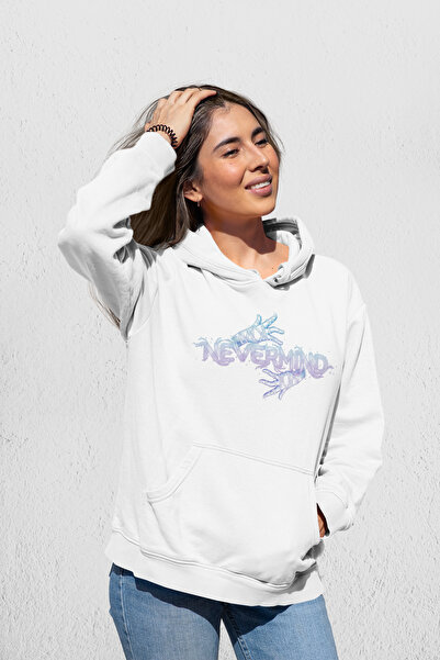 NEVERMIND oversized Σχέδιο με τύπωμα Φούτερ με κουκούλα Unisex