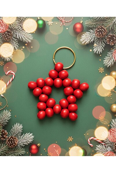 Emtory Home 1 Adet Kırmızı Yılbaşı Anahtarlık - Yılbaşı Hediyesi - Yılbaşı Süsü - Ağaç Süsü