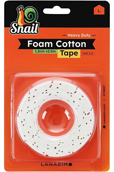 Lawazim Pre-cut 2.5cm x 2.5m Strong Foam Cotton Double-Sided Adhesive Tape Cl...