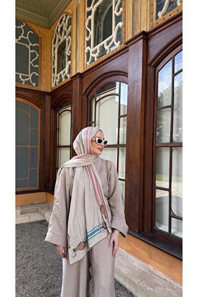 Lunora Şerit Pamuk İpek Şal Butteryellow