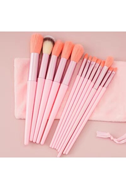 Choice5 مجموعة فرش مكياج وردية اللون مكونة من 13 قطعة، ناعمة ورقيقة، لمستحضرا...