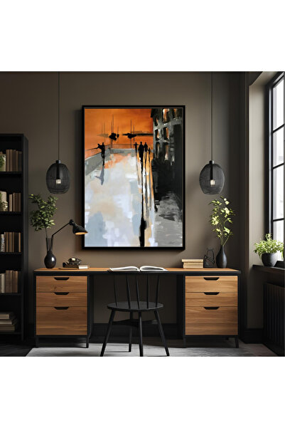 Markazip Siyah Metal Çerçeveli Kanvas Tablo 70x100cm EYL95-K-S