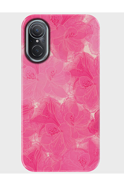 Duadan Huawei Nova 9 Se Kılıf Baskılı Silikon ve Telefon Tutucu - pinkflower
