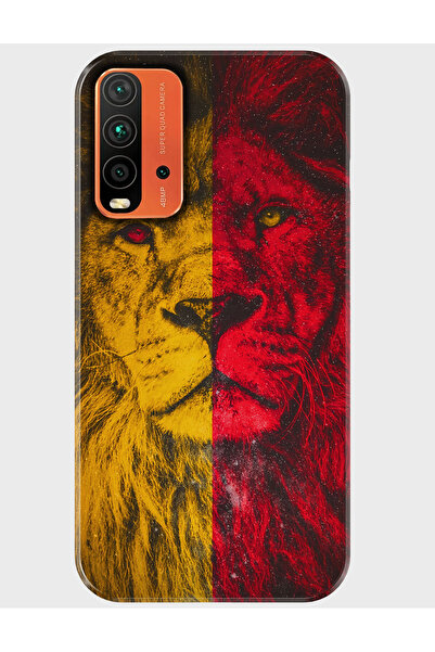 Duadan Xiaomi Redmi 9t Kılıf Baskılı Silikon ve Telefon Tutucu - aslan2