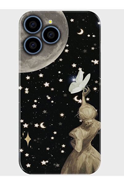 omix X7 Kılıf Baskılı Silikon Kapak ve Telefon Tutucu - moongirl