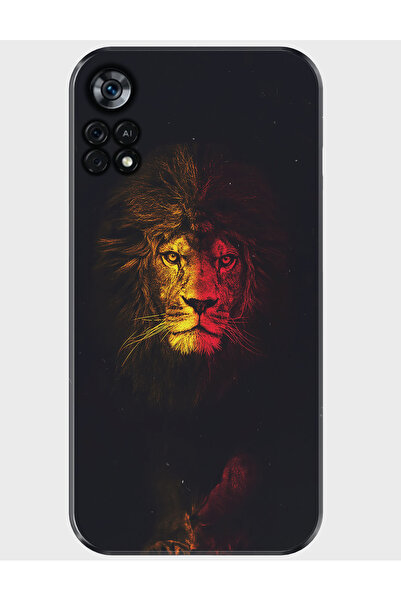 Duadan Xiaomi Poco X4 Pro 5g Kılıf Baskılı Silikon ve Telefon Tutucu - aslan
