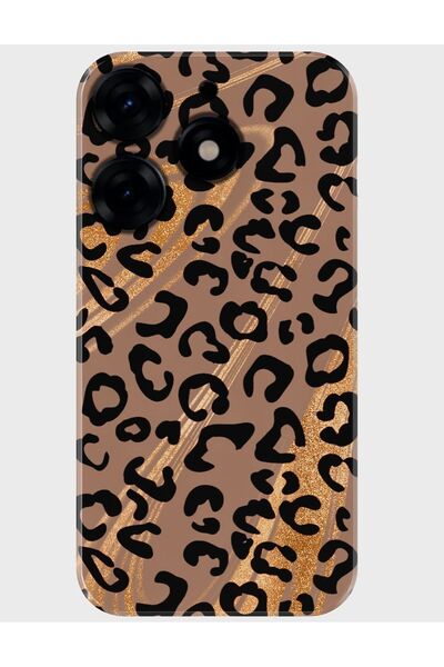 TECNO Spark 10c Kılıf Parlak Baskılı Silikon - leopar