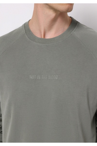 Colin's Comfort Fit Yuvarlak Yaka Düz Erkek Yeşil Uzun Kol Tişört