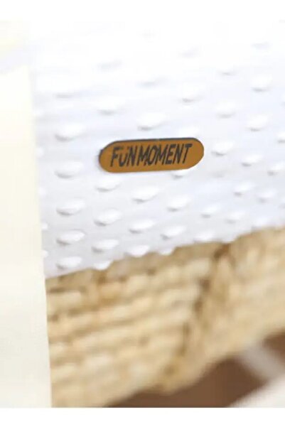 Fun Moment Moses Basket Portable Baby Bed with Sturdy Stand (Off White)