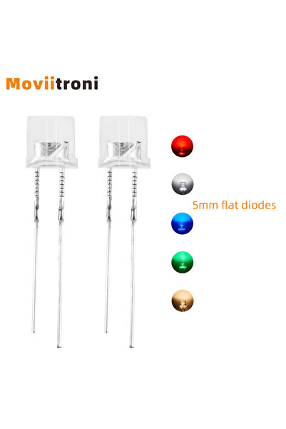 Choice20 ١٠٠ قطعة من مصابيح LED مسطحة الرأس ٥ مم، ٩ ألوان، مصابيح ساطعة، مكون...