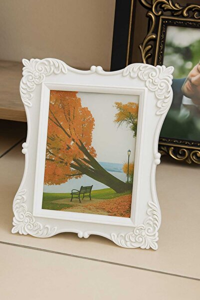 ŞAYLIĞ ART Plastik Barok Desenli Fotoğraf Çerçevesi 13x18 – Pleksi Camlı, Masaüstü ve Duvar Kullanımı