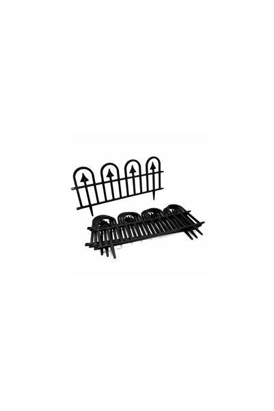 gardenline Gard decorativ de grădină, plastic negru, set de 4, 60×31 cm