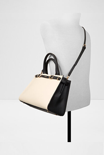 Aldo Elizabelle - Women's Medium Size Ecru Two-Compartment Detachable Adjustable Crossbody Shoulder and Handbag