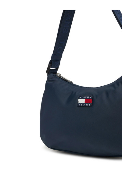 Tommy Hilfiger Kadın Kalın Kısa Kulp Deri Fermuar Kapama Mavi Omuz Çantası AW0AW17888-C1G