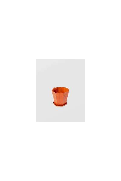 sterk Ghiveci de flori vintage cu tavă, plastic, maro, 2927 cm