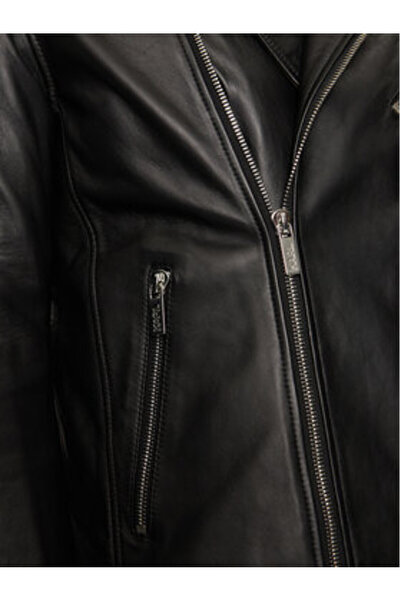 Karl Lagerfeld Ανδρικό Δερμάτινο Μπουφάν 555021-544421 Μαύρο