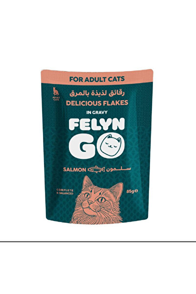 Felyn Go فلاين قو طعام كامل قطع السلمون بالمرق اظرف 85 غ
